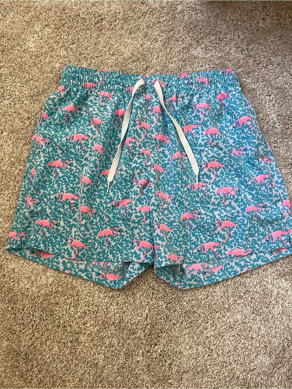 Chubbies Men’s Swim Trunks Shorts Size M Blue Flamingo 5.5” Inseam Mesh Lining